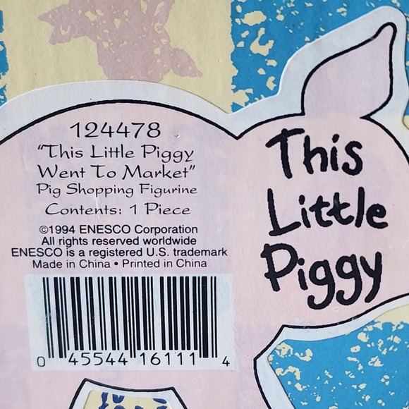 Enesco This Little Piggy Went To Market Collectible Figurine 1994 VTG With Box - Picture 12 of 16